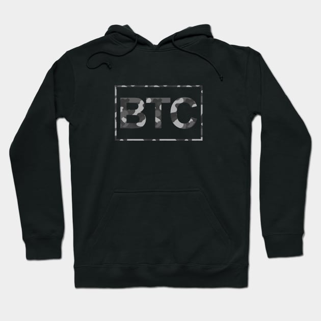 Bitcoin Black and White Camo Hoodie by felixbunny